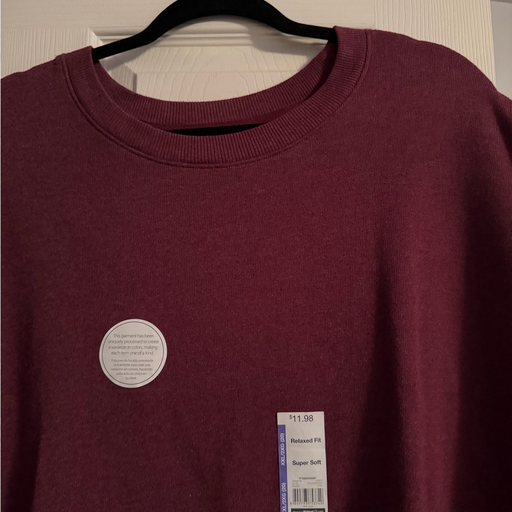Time and Tru Women's Plum Crew Neck Sweater - Picture 4 of 4